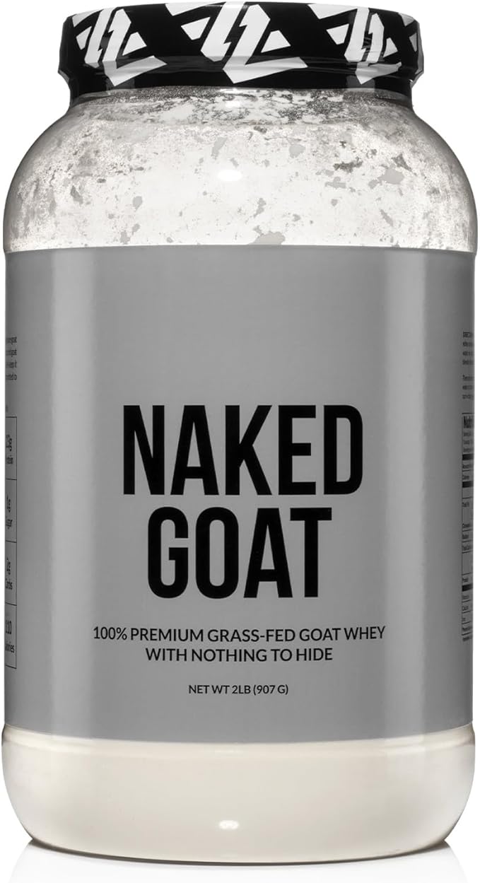 NAKED Goat - Pasture Fed Goat Whey Protein Powder from Small-Herd Wisconsin Dairies 2Lb Bulk GMO Free Soy Free. Easy to Digest - All Natural - 23 Grams of Protein - 30 Servings