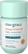 True Grace Omega-3 Fish Oil - 60 Softgels - 1400 mg EPA + DHA - Brain Heart Joint &amp Immune Health - Organic Gluten Free Soy Free