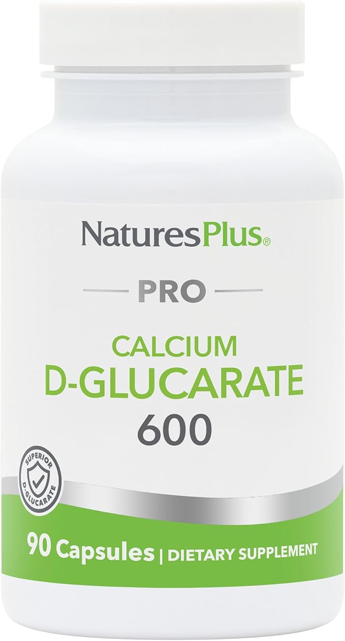 NaturesPlus PRO Calcium D-Glucarate (CDG) 600 mg - 90 Capsules - Non-GMO Vegan Gluten Free Soy Free - 90 Servings