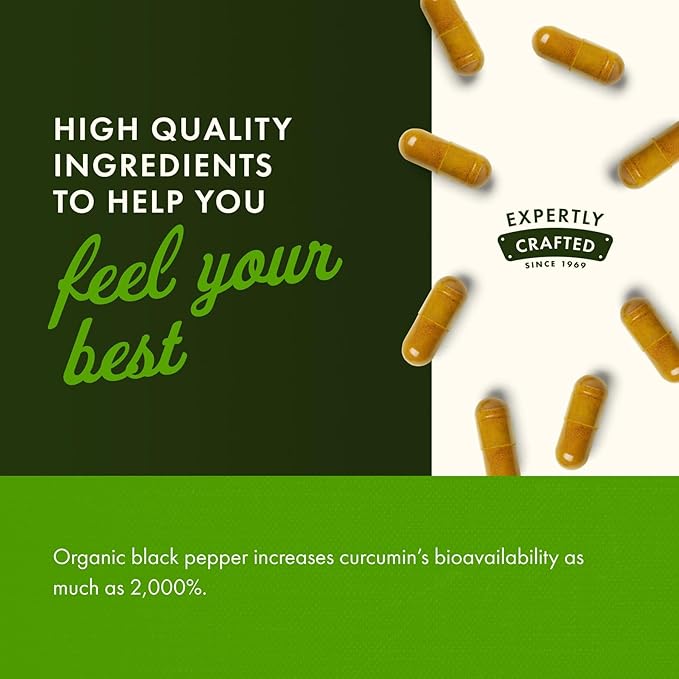 Swanson Premium Turmeric &amp Black Pepper Antioxidant Supplement for Active Adults Seeking Joint Digestion and Circulation Support - Non-GMO Organic (90 Vegan Capsules 2 Pack)
