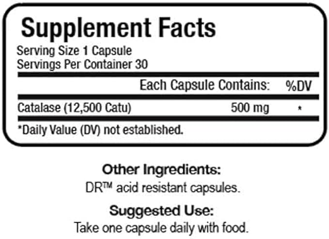 Script Essentials Suzy Cohen Catalase 12500 CATu Dietary Supplement Liver Enzyme Neutralizes Hydrogen Peroxide Supports Skin Hair and Overall Wellness 30 Delayed-Release Capsules