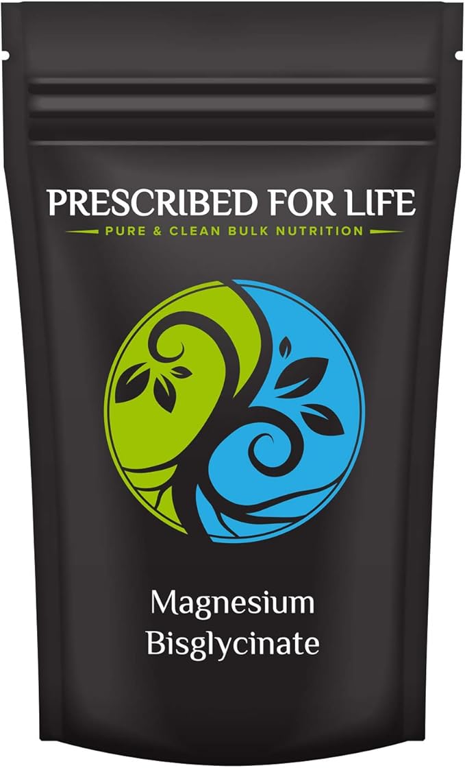Prescribed for Life Magnesium Bisglycinate Chelate Powder - 10% Mag | Pure Magnesium Supplement | Gluten Free Non GMO Vegan No Fillers (2kg / 4.4lb)