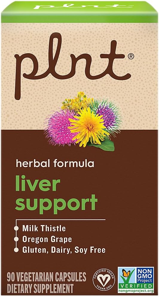 plnt Liver Support a Herbal Formula with Milk Thistle &amp Oregon Grape (90 Vegetarian Capsules)