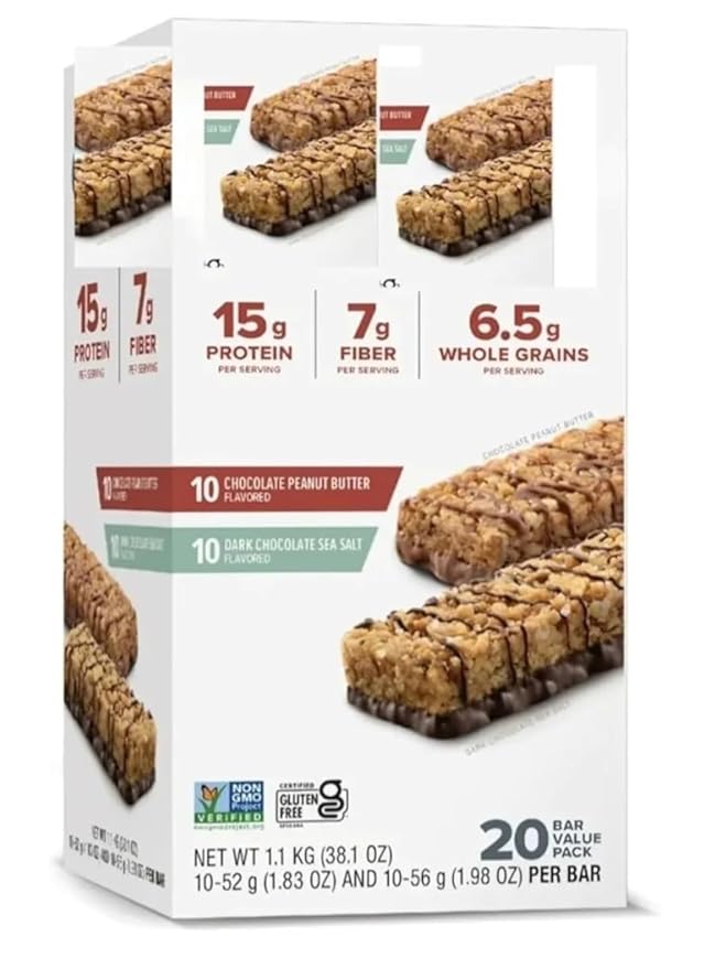 Clean Protein Bars Chocolate Peanut Butter and Dark Chocolate Sea Salt 20 Count 15g Protein Snacks