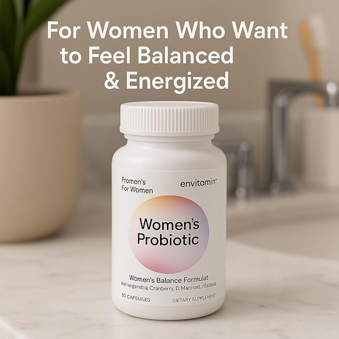 Probiotic for Women Balance Formula with Ashwagandha Cranberry Black Cohosh D-Mannose Hibiscus &amp Dandelion - Support Your Microbiome