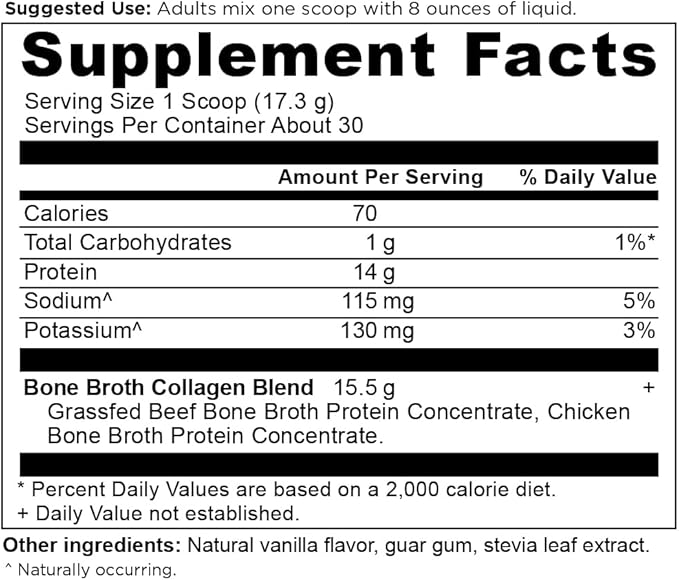 Ancient Nutrition Collagen Powder Bone Broth Collagen Vanilla Hydrolyzed Multi Collagen Peptides Supports Skin and Nails Joint Supplement 30 Servings 18.3oz