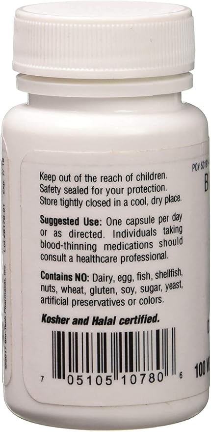 Bio-Tech Pharmacal MK-7 (Vitamin K2) 100 Vegetable Capsules – All-Natural Supplement – Supports Cardiovascular &amp Bone Health – No Dairy Fish Gluten Peanut Shellfish GMOs Kosher Halal &amp