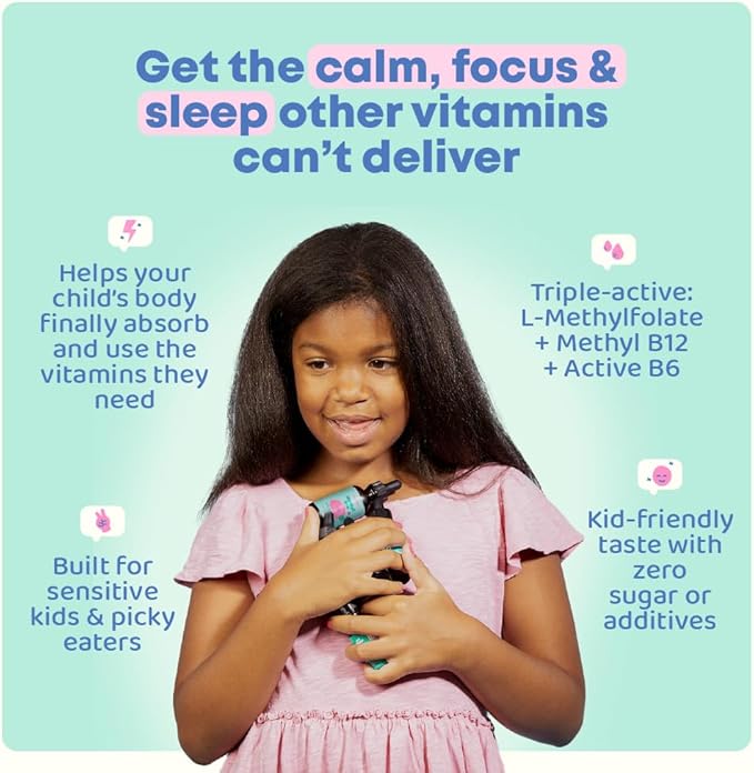 JoySpring Methylfolate for Kids | 5-MTHF Plus Methyl B12 Liquid Drops | Vitamin B12 for Kids | Methylated B Complex | MethylBee Berry Lemonade | USA Made | 30 Servings | Ages 3+