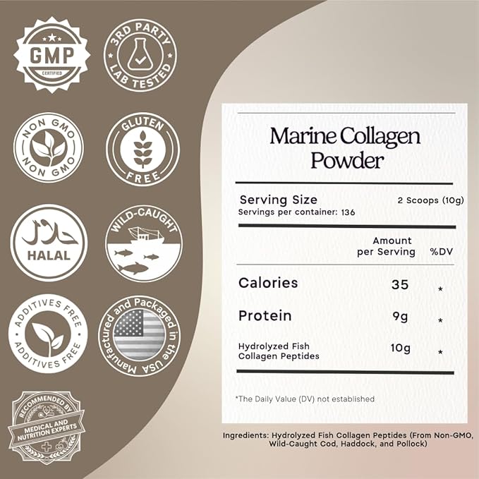 Zen Principle Marine Collagen Peptides Powder 3 lb. Wild-Caught Fish Non-GMO. Supports Healthy Skin Hair Joints and Bones.Hydrolyzed Types I II III and IV Protein. Amino Acids. Easy to Mix.