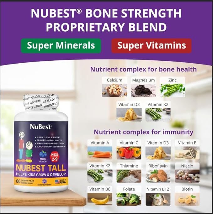NuBest Bundle Daily Wellness Immune &amp Comprehensive Development Kids 60 Count Multivitamin Chewables and Immune Multivitamin Gummies for Kids &amp Teens