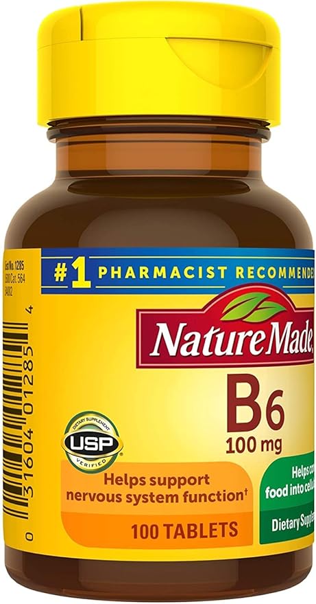 Nature Made Vitamin B-6 100 mg Tablets 100 ea (Pack of 4)