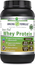 Amazing Formulas Grass-Fed Whey Protein Powder | 25 Grams Protein Supplement | Natural Sweetener and Flavor | Contains BCAA &amp EAA | Non-GMO | Made in USA (2 Lb Chocolate)
