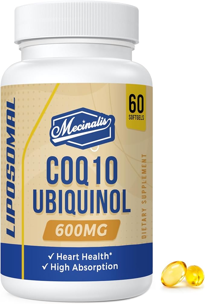 Liposomal CoQ10 Ubiquinol 600mg Softgels|Superior Absorption Ubiquinol CoQ10 Supplement|Powerful Active Antioxidant Form of Coenzyme Q10|Heart Function &amp Energy Production|60 Softgels
