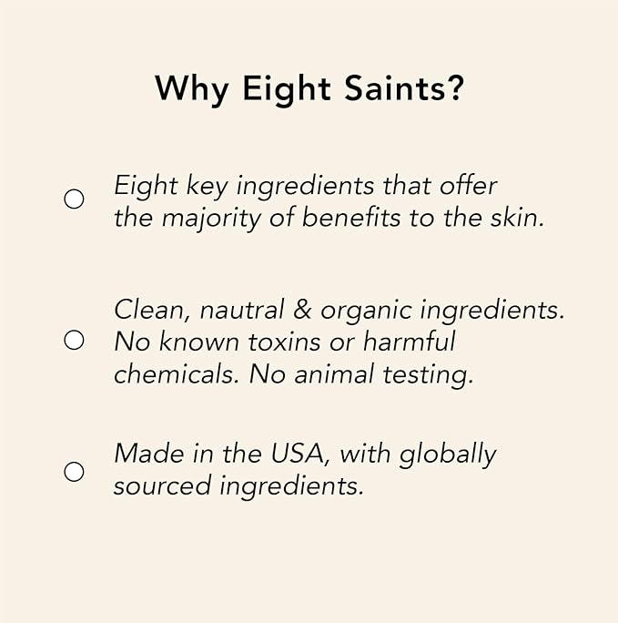 Eight Saints Vitamin C Serum For Face Anti Aging Facial Serum Hyaluronic Acid Vitamin E Organic Aloe Vera and Jojoba Oil Hydrating &amp Brightening Serum for Dark Spots Fine Lines and Wrinkles