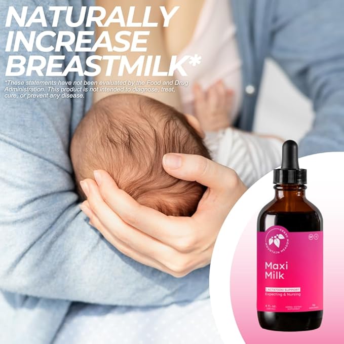 Mountain Meadow Herbs Maxi-Milk- Natural Liquid Lactation Support to Increase Breast Milk Production Quickly &amp Effectively for Breastfeeding Moms - 4 oz