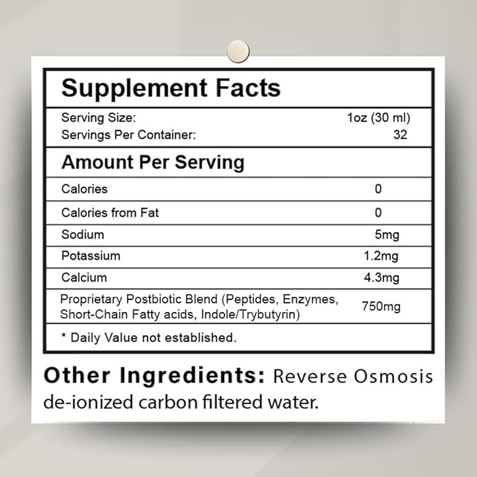 GutWize™ 100% POSTbiotic Liquid Supplement – Gut Health &amp Immune Support – Eases Bloating Gas &amp Indigestion – Shelf-Stable – Vegan Non-GMO Gluten-Free – 30 Servings