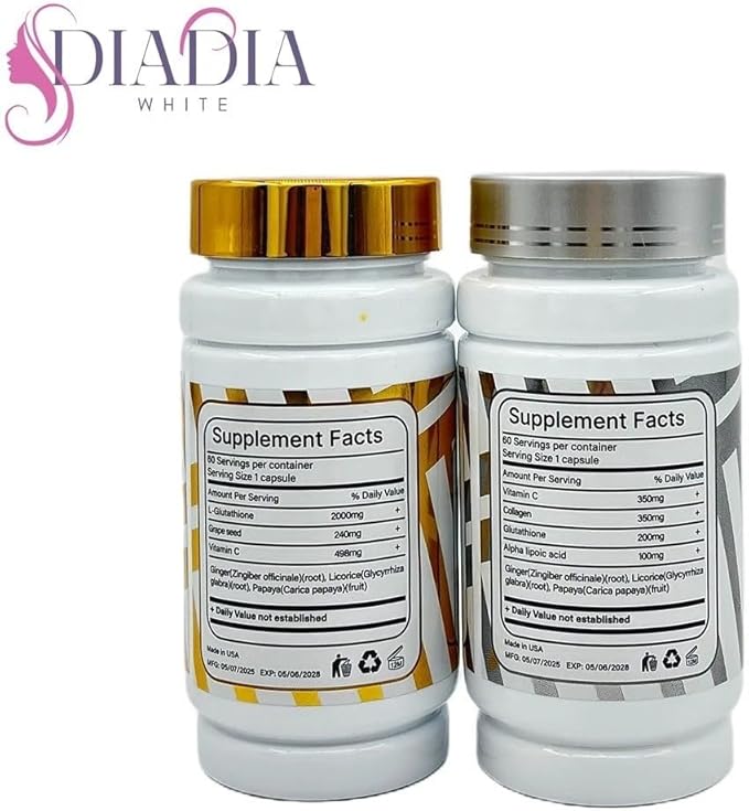 Glutathione gellules and Collagen Vitamin C Whitening Supplements