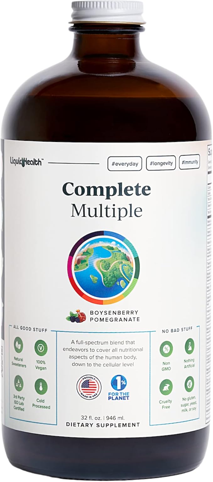 LIQUIDHEALTH High Performance Vitamin Bundle for Adults with Mega Energy B-Complex Complete Multiple Multivitamin &amp Organic Vitamin B12 Drops - Boost Natural Energy &amp Improve Athletic Perform