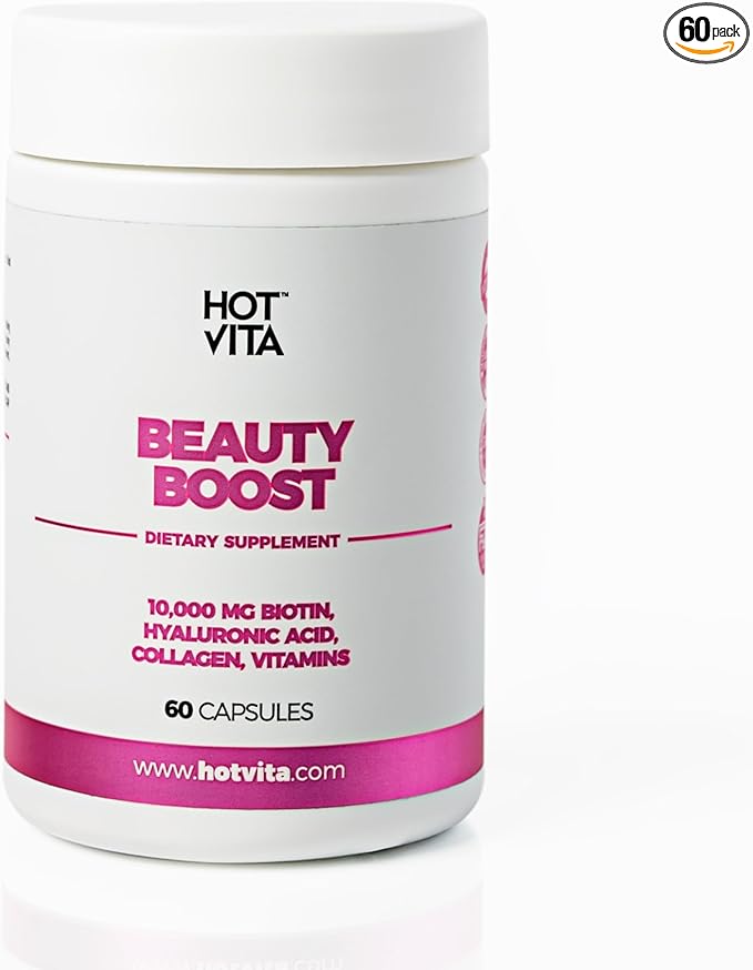 Hot Vita Hair Skin and Nails Vitamins – Biotin Collagen &amp Vitamin C Supplement for Immune Support Nail Strength Hair Growth &amp Skin Glow – Vegan Formula for Women – Supports a Radiant Comple