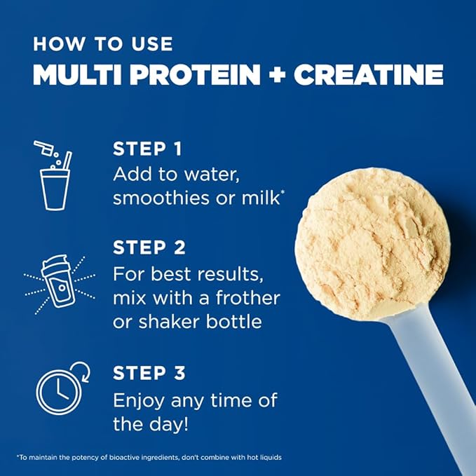 Ancient Nutrition Multi Protein Animal Based Powder + Creatine 26g Protein Grass Fed Whey Bone Broth Collagen Peptides 5g Creatine Monohydrate Colostrum &amp Probiotics Vanilla Bean 15 Servin