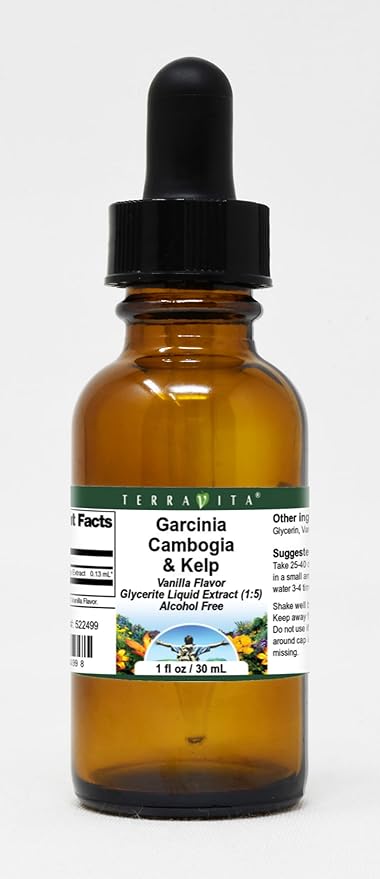 Terravita Garcinia Cambogia &amp Kelp Glycerite Liquid Extract (1:5) - Vanilla Flavored (1 oz ZIN: 522499)