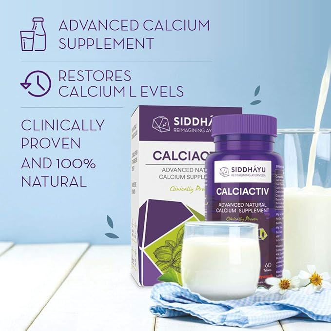 Siddhayu Calciactiv Natural Calcium Supplement for Women I 60 Tablets X 1