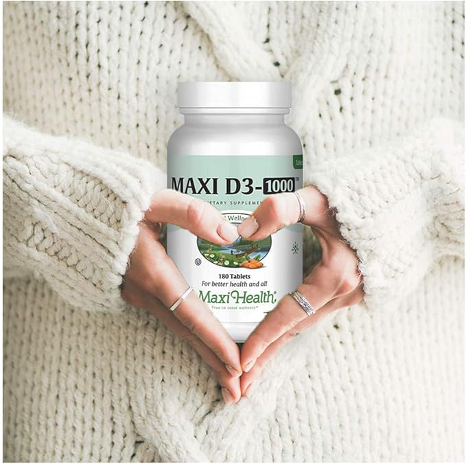 Maxi-Health Vitamin D3 1000 IU - for Healthy Muscle Function Bone Health and Immune Support – 360 Tablets – Best Kosher Supplement for Adults