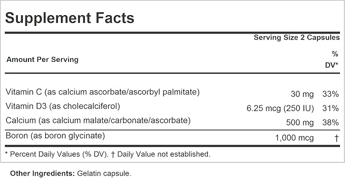 ANDREW LESSMAN Calcium Intensive Care - 360 Capsules - Maintains Healthy Bone and Skeletal Tissues. Vitamin D Boron. Ultra-Fine Highly Absorbable Powder in Easy-to-Swallow Capsule. No Additives.
