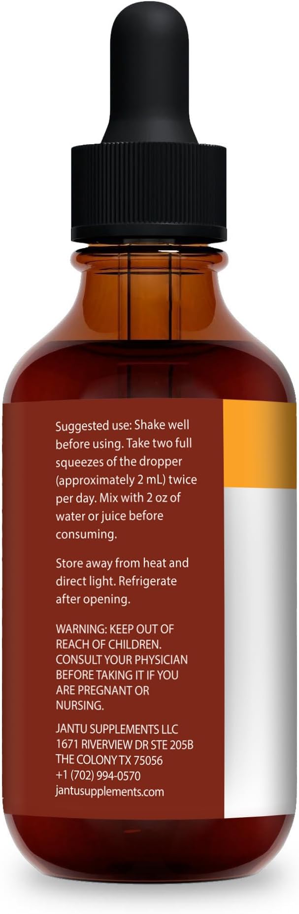 Jantu NAD+ Resveratrol and Quercetin Supplement 2 FL OZ Liquid Tincture with L-Ascorbic Acid 30-Day Supply Alcohol-Free Dietary Supplement