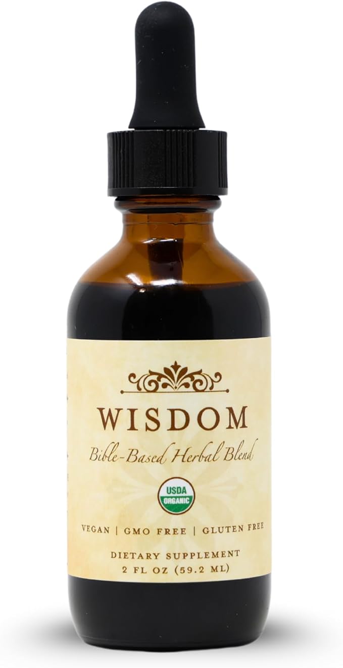 Organic Turmeric Frankincense and Myrrh – Herbal Supplement Blend for Energy Detox Focus Immunity &amp Stress – Non-GMO Vegan Tonic with Milk Thistle – Wisdom Bible Based Blend – 2oz Liquid Drops