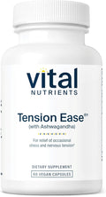 Vital Nutrients Tension Ease with Ashwagandha - Stress Relief Supplement for Relief of Occasional Stress and Nervous Tension - Gluten Dairy Soy Free - Non-GMO - 60 Capsules