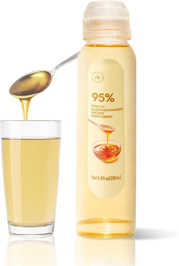 YVIP 95% Fructooligosaccharides (FOS) Prebiotic Fiber - Natural Digestive &amp Gut Health Support - Ideal for Whole Familly Low GI Liquid Fiber Supplement (290mL)