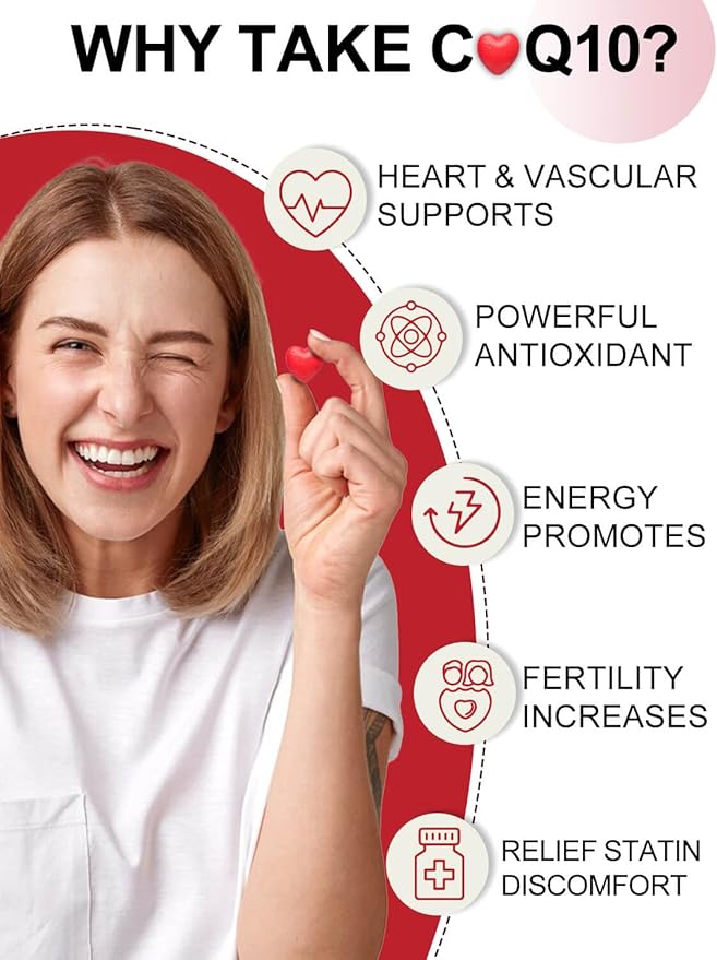DRFOSTER Coq10 400mg Softgels Ubiquinol - Co Q 10 Supplement Coenzyme q10 Cq10 400mg Plus Vitamin E PQQ Black Pepper for Heart Health 120 Counts