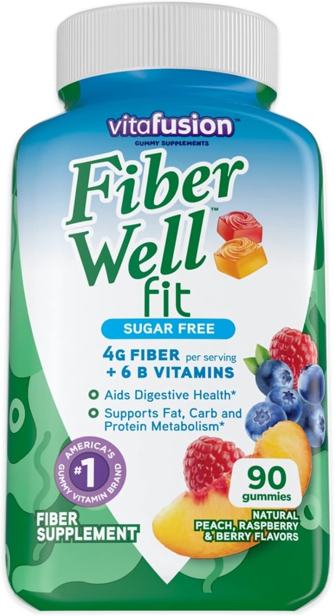 Vitafusion Fiber Well Fit Gummies 90 Count and L’il Critters Gummy Vites Daily Gummy Multivitamin for Kids 190 Gummies