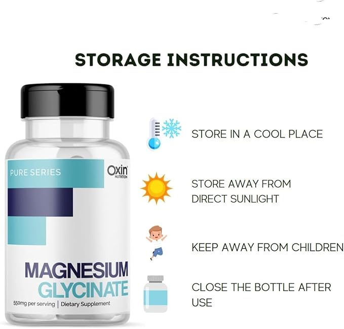 Magnesium Glycinate High Absorption Form for Healthy Muscles Nerves &amp Better Sleep- 60 Vegetable Capsules