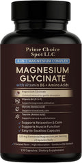 Magnesium Glycinate 120 mg Capsules with Glycine Taurine &amp Vitamin B6 (P-5-P) – Chelated Magnesium Supplement – 120 Capsules
