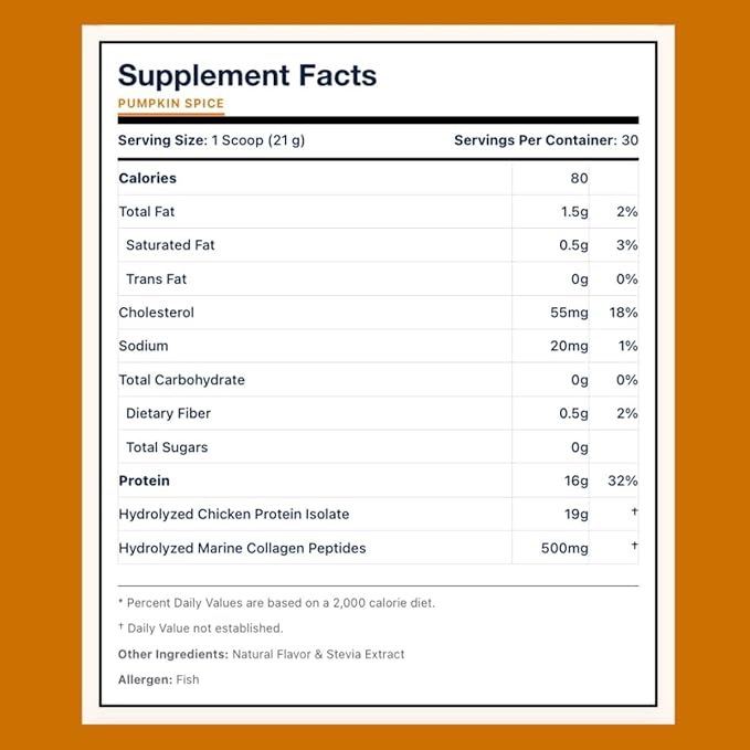 Dr. Colbert MD Hydrolyzed Collagen Powder | Pumpkin Spice Flavor | Divine Health | Type I II III Chicken &amp Marine | Hair Skin &amp Nails | Recommended in Keto Zone | 630g | 30 Servings