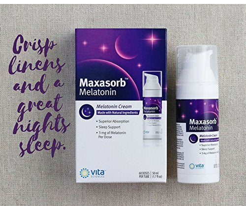 Vita Sciences Maxasorb Melatonin Cream for Sleep Rich Melatonin 3mg - Melatonin Night Cream - Unscented Melatonin 3 Mg. Topical Melatonin Lotion Can Be Used For Face and Body