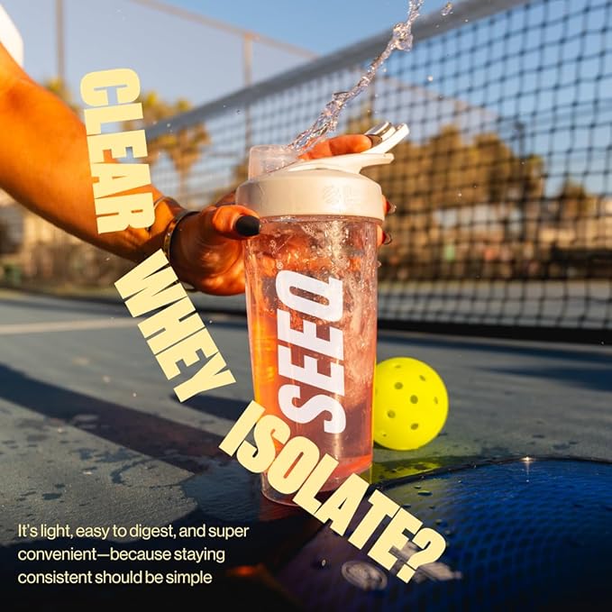 SEEQ Clear Whey Isolate Protein Powder Strawberry Lemonade - 22 Servings 22g Protein Per Serving - 0g Lactose Sugar-Free Keto-Friendly Soy Free - Juice-Like Protein Post-Workout