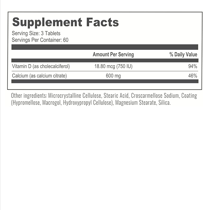 BariatricPal Easy Swallow Calcium Citrate (600mg) and D3 Coated Tablets (90-Day Supply)