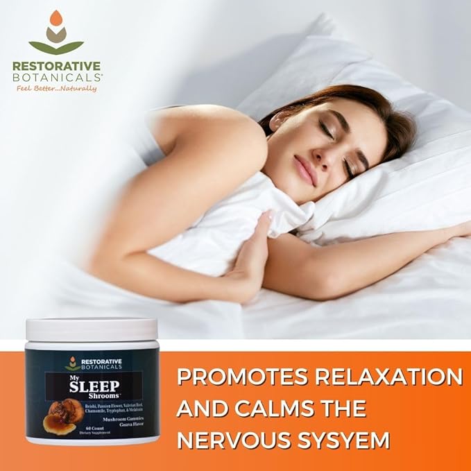 My Sleep Shrooms Reishi Passionflower Valerian Chamomile Tryptophan Melatonin Vegan