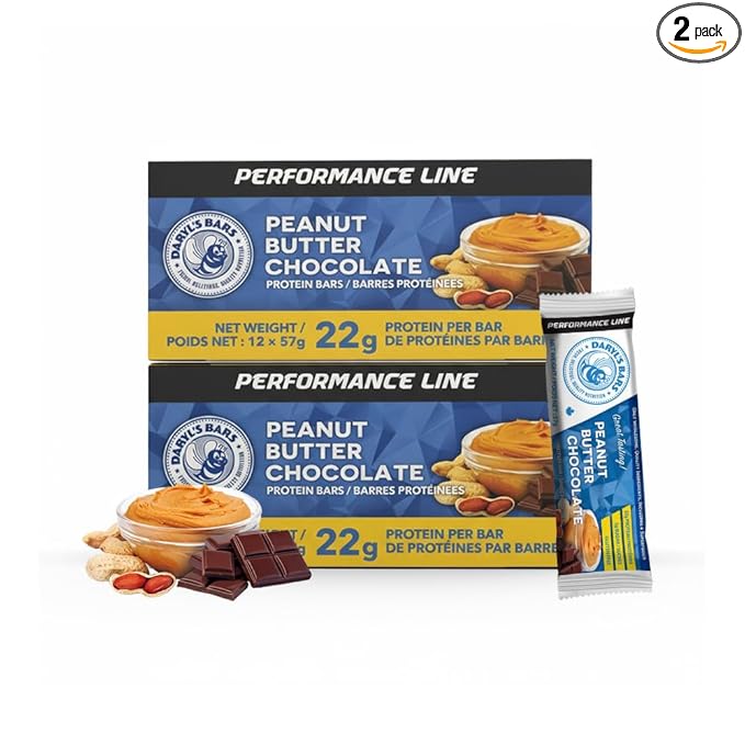 Daryl's Bars Peanut Butter Chocolate On the Go Snack On the Go Whey Protein Bars Gluten Free Protein Snack Meal Replacement Pack of 2