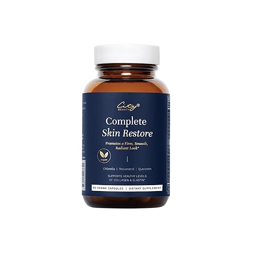 City Beauty Complete Skin Restore - Dietary Supplement - Supports Collagen &amp Elastin - Solution for Wrinkles &amp Sagging on The Face &amp Body - Anti-Aging Beauty &amp Skin Care Supplement