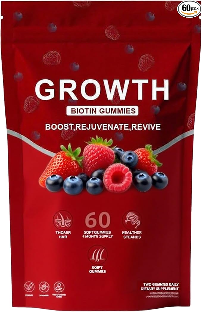 Lumin Hair Growth Gummies Infused with Biotin Vitamins and Botanical Extracts to Support Healthy Hair Growth and Strength Skin and Nail Care Non-GMO 60 Gummies (1pcs)