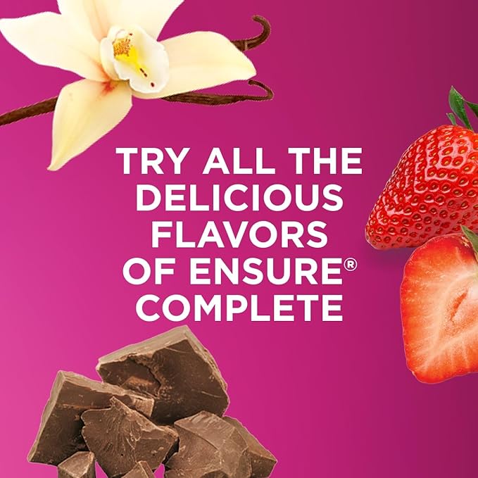 Ensure complete Strawberry Nutrition Shake Complete Balanced Meal Replacement Ready to Drink 30g Protein 25 Vitamins &amp Minerals 10 fl oz—24 Pack