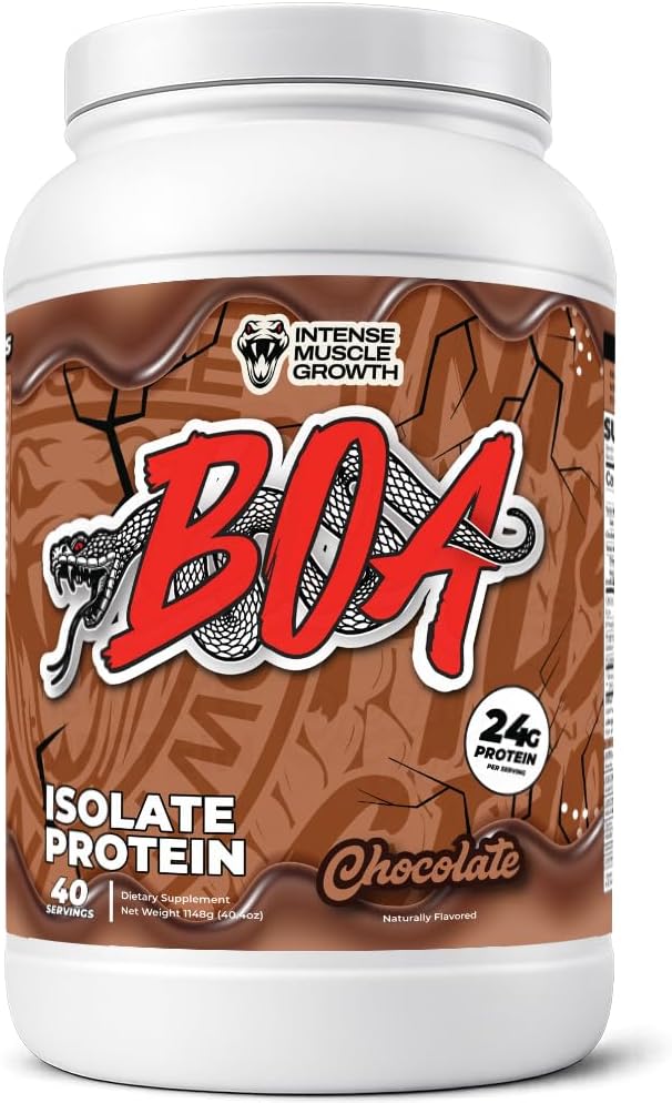 BOA Isolate Protein with Vitamin B6 and Zinc - Low-Sodium Whey Protein Isolate 24g of Protein per Scoop - (Chocolate - 40 Servings)
