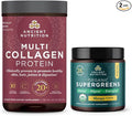 Ancient Nutrition Multi Collagen Protein Powder Unflavored 24 Servings + Organic Supergreens Powder Mango 12 Servings