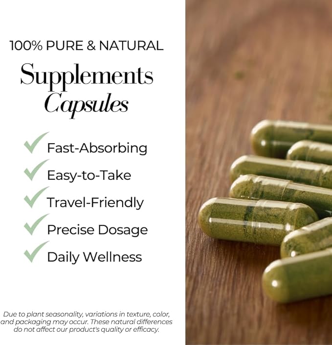 Ashwagandha Capsules - Stress Relief Sleep Aids &amp Focus for Women &amp Men - 100% Natural &amp Organic Vegan Herbal Tea - Handmade Herbal Supplement - 60 Capsules