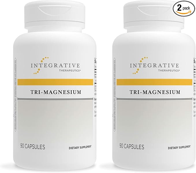 Integrative Therapeutics Tri-Magnesium - Supports Cellular Energy &amp Energy Metabolism*- Magnesium Supplement for Heart &amp Nerve Health Support* - Dairy-Free &amp Gluten-Free - 180 Capsules (18