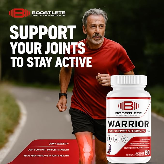 Warrior Flex Premium Joint Support Supplement – Glucosamine Chondroitin Turmeric &amp Boswellia – Promotes Joint Comfort Flexibility &amp Mobility – Non-GMO Gluten-Free USA Made (60 Capsules)